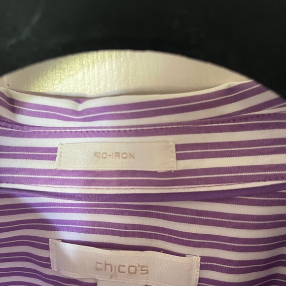 Chico’s Purple and White Stripe Blouse - Picture 4 of 9